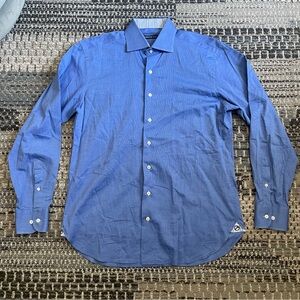 Men’s Hammer Made Long Sleeve Button Down Shirt in Royal Blue, Neck 15.5